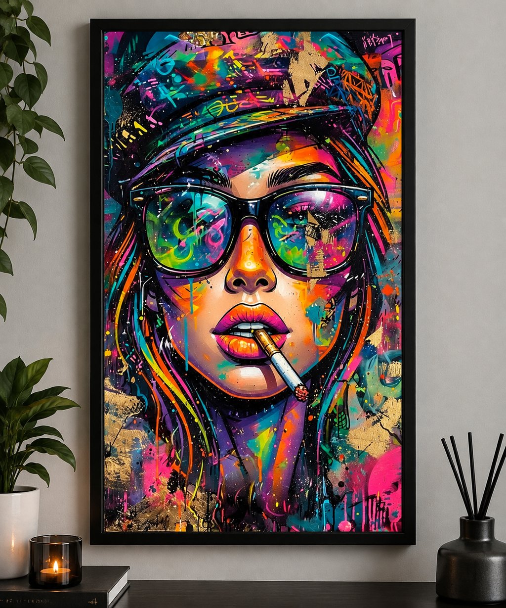 Graffiti Lady Portrait Image Print A4 A3 Print Framed Or Unframed A3/A4 Print Framed or Unframed (Copy)