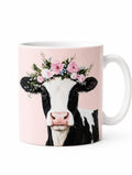 Pink Floral Cow Coffee Mug Tea Mug Cup 11oz