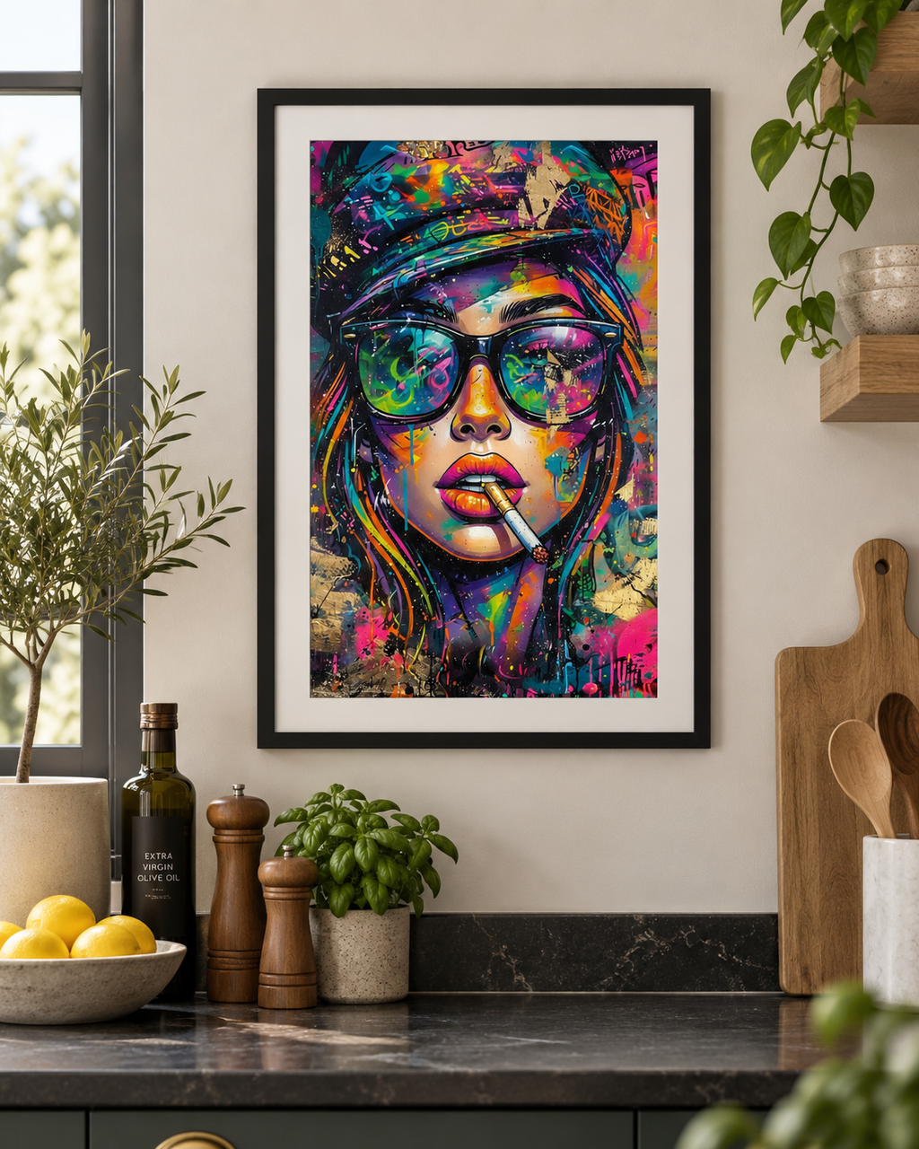 Graffiti Lady Portrait Image Print A4 A3 Print Framed Or Unframed A3/A4 Print Framed or Unframed (Copy)