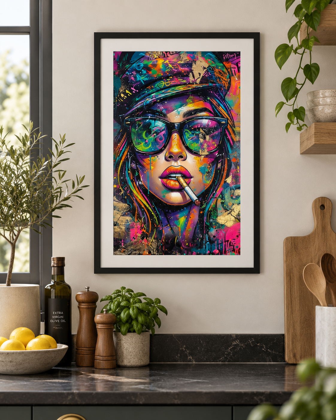 Graffiti Lady Portrait Image Print A4 A3 Print Framed Or Unframed A3/A4 Print Framed or Unframed (Copy)