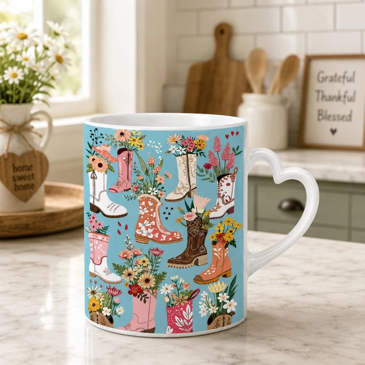 Plants in Boots Coffee Mug Tea Cup 11oz Cup