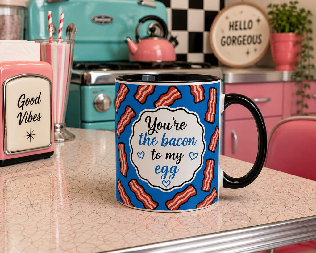 You Are The Egg / Bacon To My Bacon / Egg Coffee Tea Mugs 11oz ( 2 Mugs )