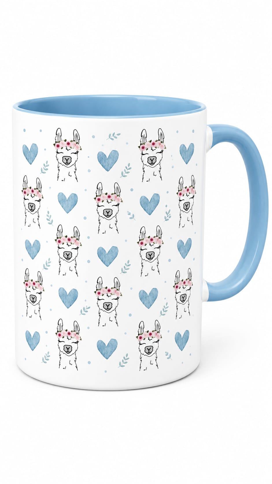 Love Hearts And LLama Coffee Mug Tea Mug Novelty 11oz Cup