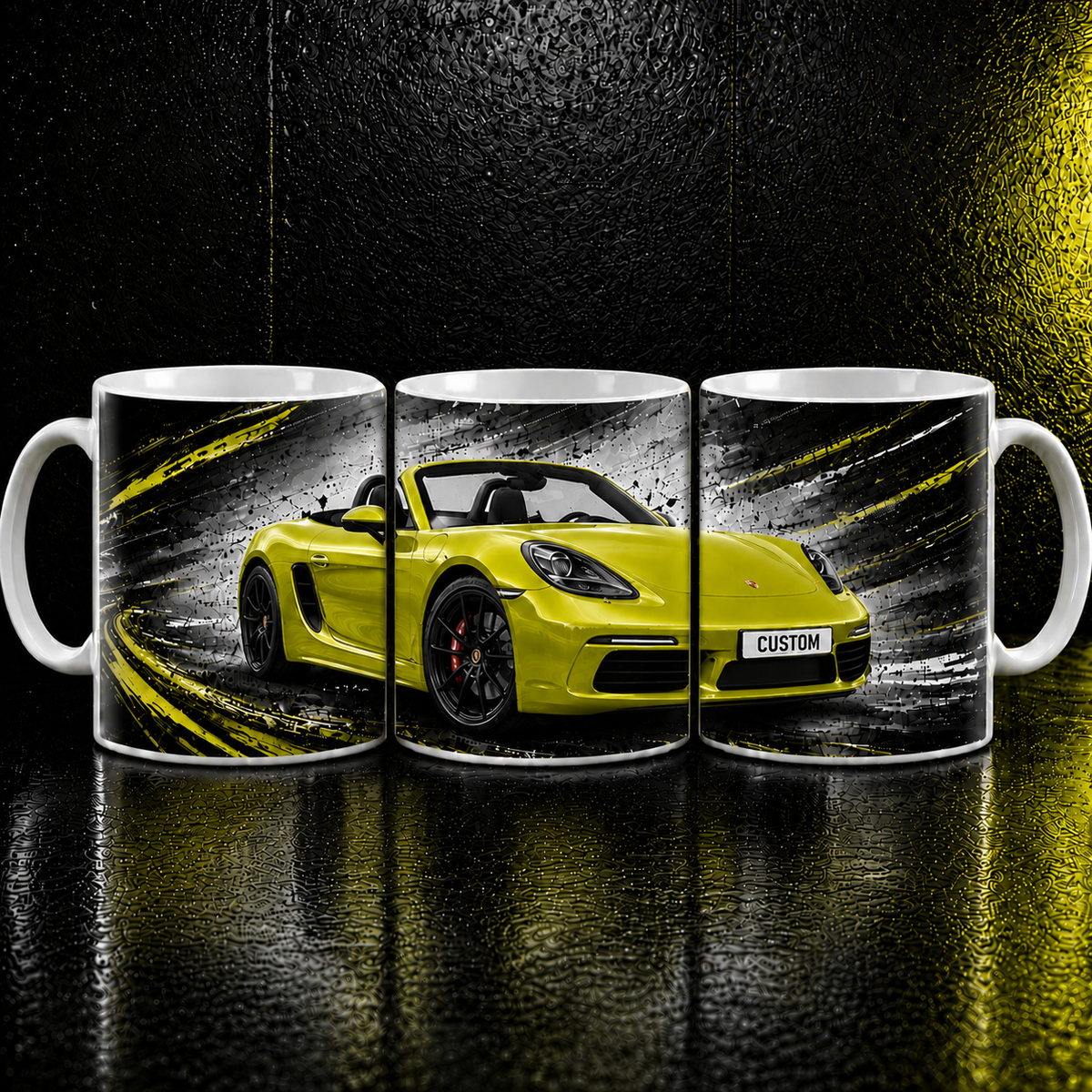Custom Personalised Porsche Boxster 718 Coffee Mug - Choose Colour - Add Plate