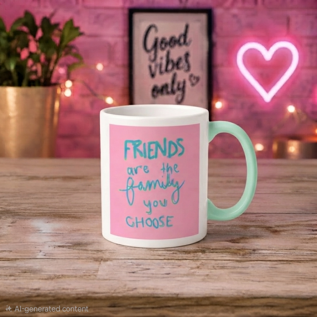 Friends Are The Family You Choose Coffee Mug Tea Mug Novelty Cup