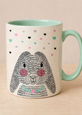 Rabbit And Love Hearts  Coffee Mug Tea Mug Novelty 11oz Cup