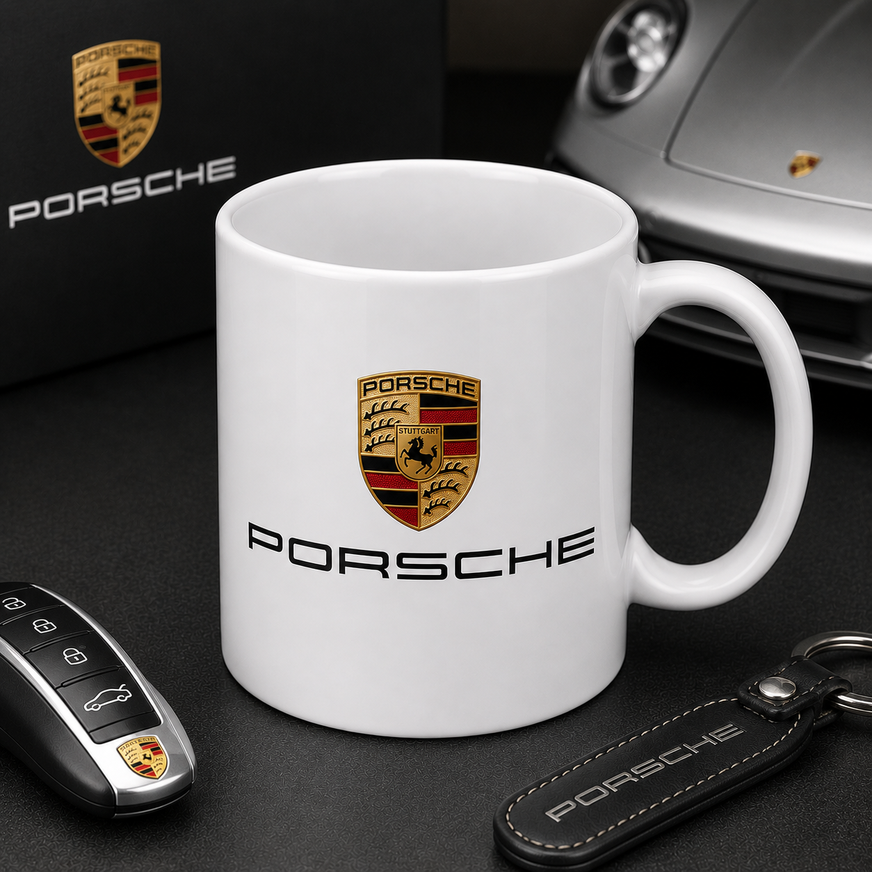Porsche Logo Inspired Coffee Mug Tea Mug Novelty 11oz Cup
