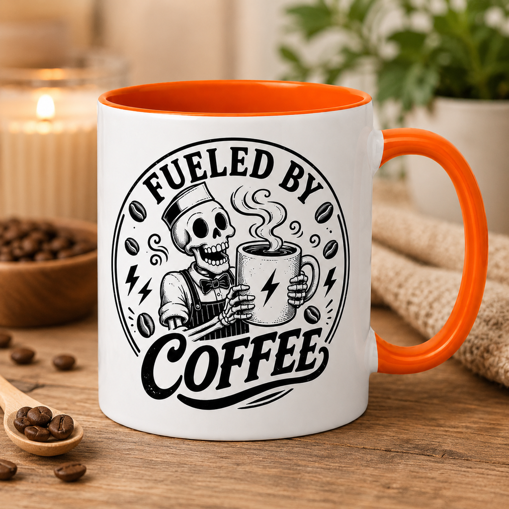 Fueled By Coffee Coffee Mug Tea Mug Novelty 11oz Cup
