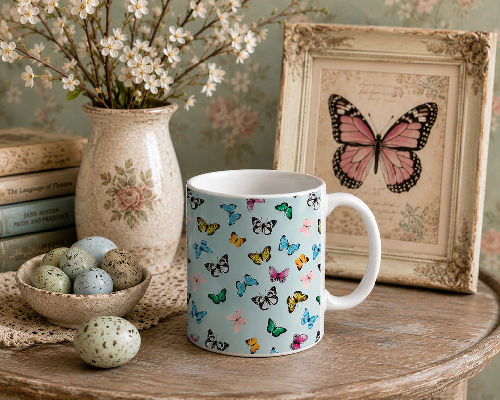 Blue Butterfly Mug Coffee Tea Mug 11oz