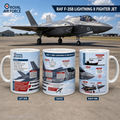 F35B Lightning II Aircraft Spec Sheet Coffee Mug Tea Mug Novelty 11oz Cup