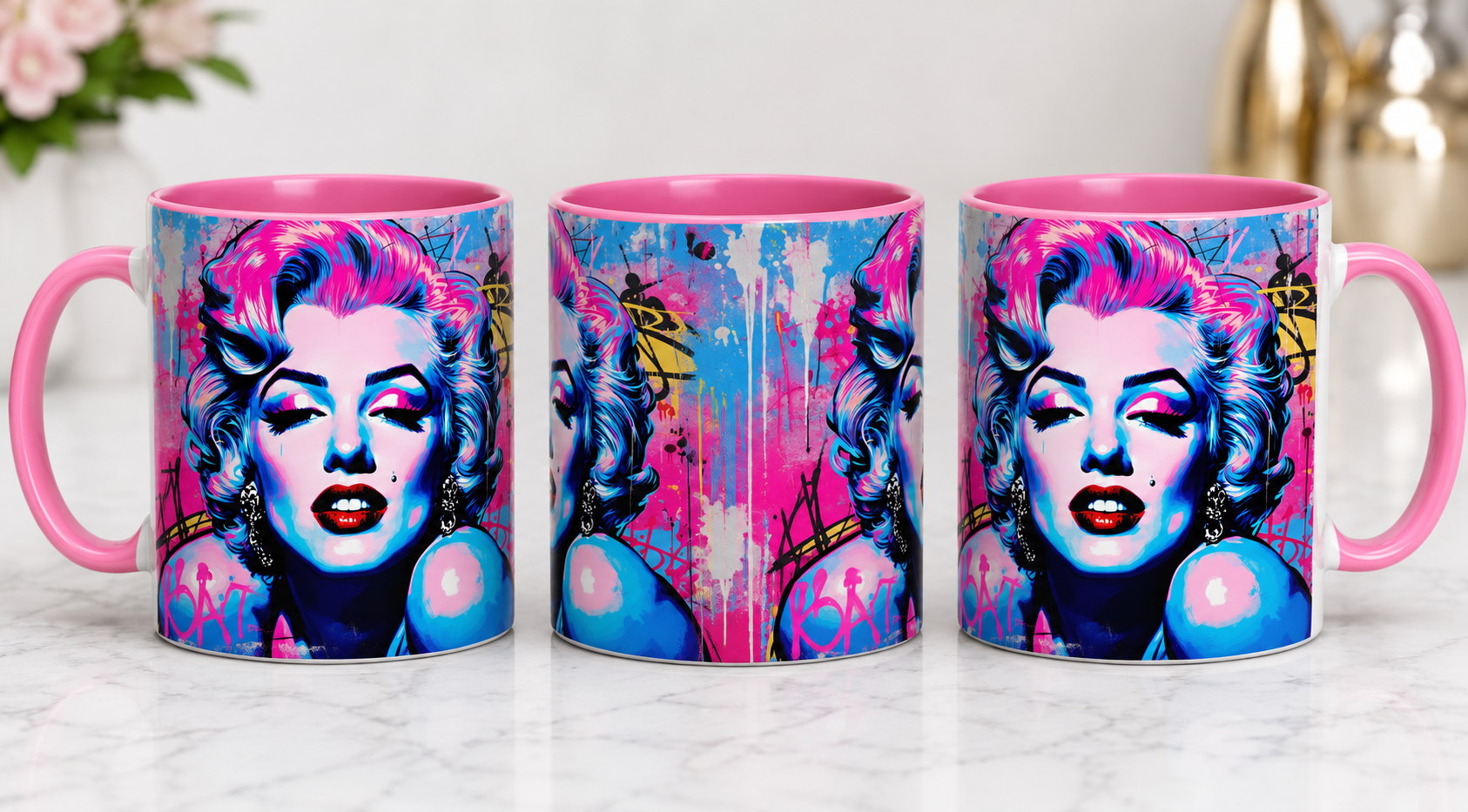 Marilyn Monroe Neon Pop Art Coffee Mug