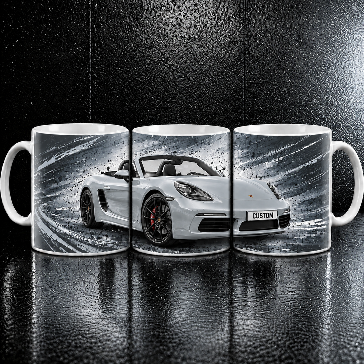 Custom Personalised Porsche Boxster 718 Coffee Mug - Choose Colour - Add Plate