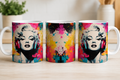 Marilyn Monroe with Headphones Pop Art Coffee Mug